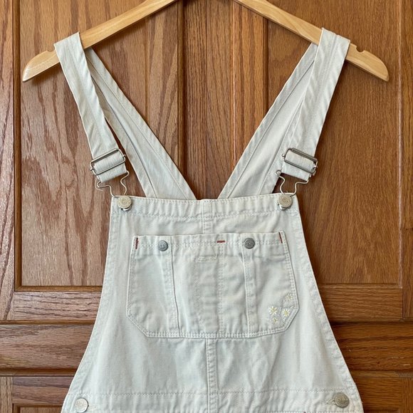 Polo Ralph Lauren Kids Girls L (12/14) Denim Shortalls Cream Beige 100% Cotton - Picture 3 of 15